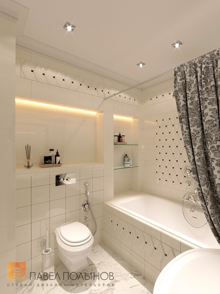 Фото интерьер ванной комнаты из проекта «Дизайн трехкомнатной квартиры 100 кв.м. в стиле неоклассики, ЖК «Смольный парк»»