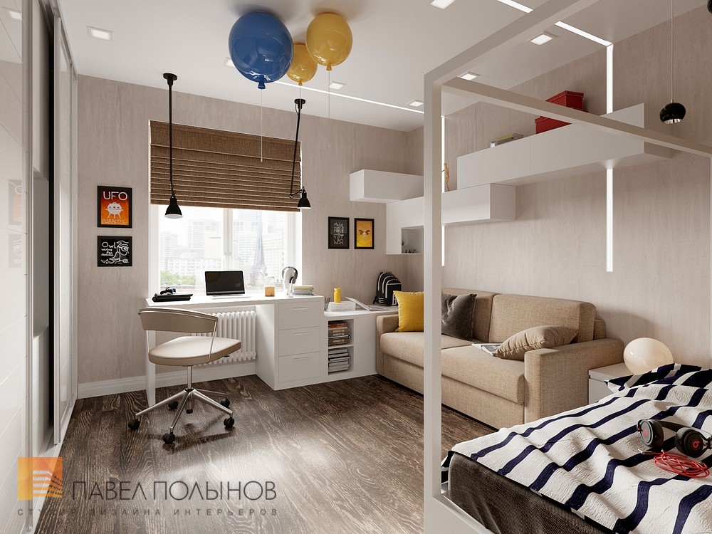 Фото детская комната из проекта «Дизайн квартиры 70 кв.м. в современном стиле, ЖК «Новомосковский»»