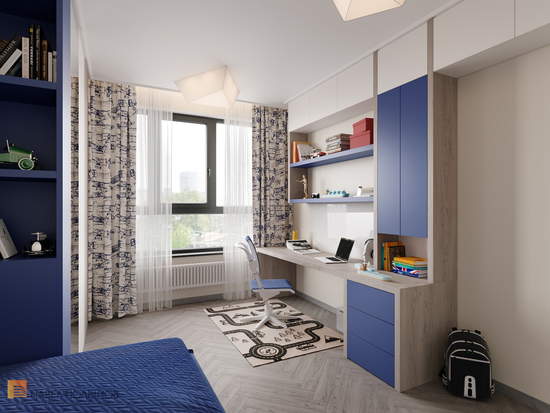 Фото дизайн детской комнаты для мальчика из проекта «Интерьер квартиры в скандинавском стиле, ЖК «Silver», 146 кв.м.»