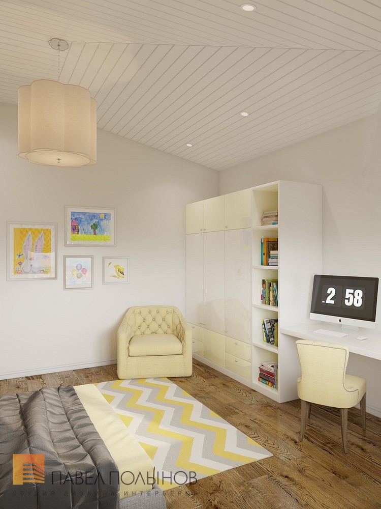 Фото дизайн интерьера детской комнаты из проекта «Интерьер загородного дома в стиле американской неоклассики, п. Токсово, 215 кв.м.»