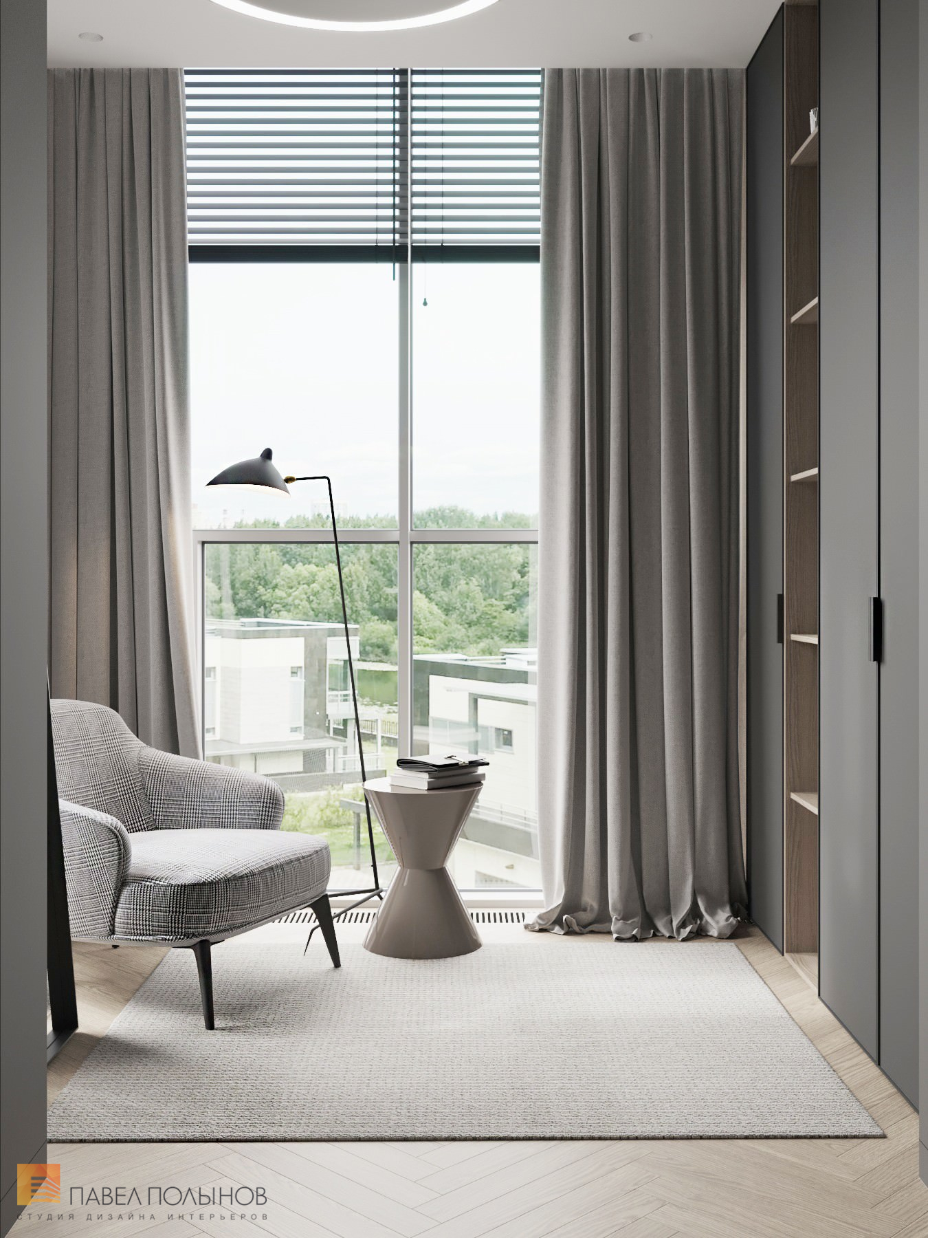 Фото балкон-гардеробная из проекта «Просторная квартира в современном стиле, ЖК «Duderhof Club», 146 кв.м.»