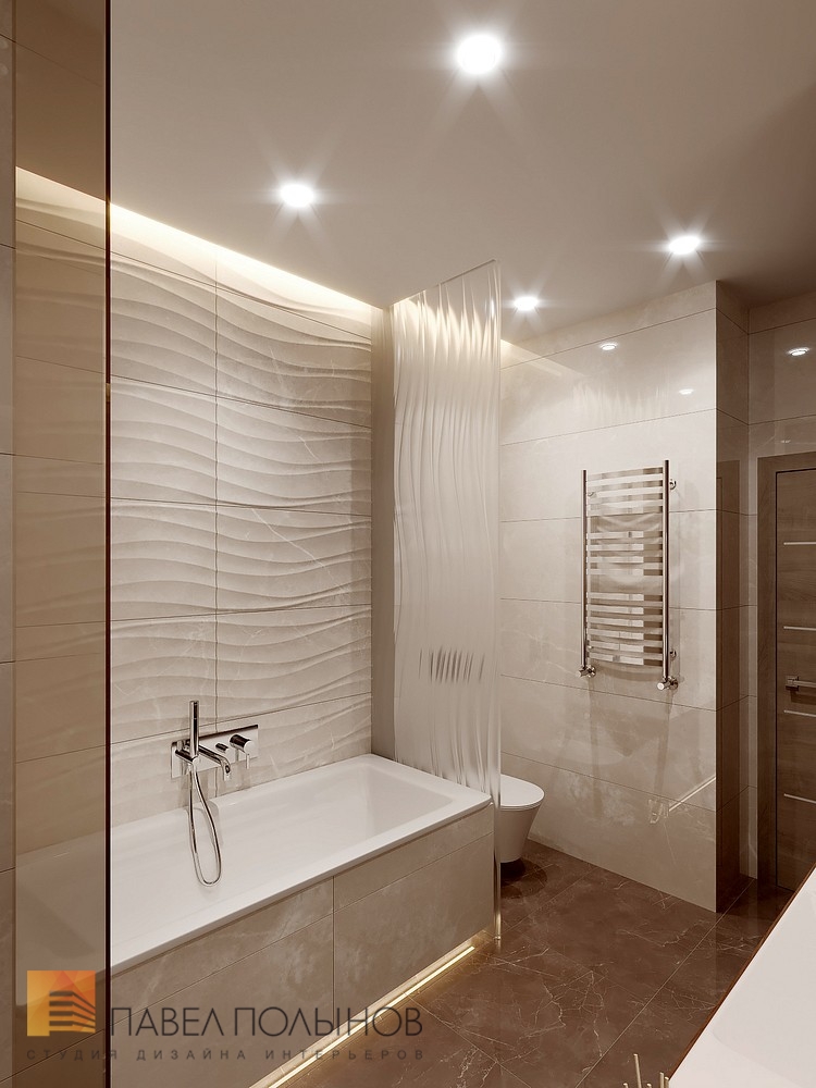 Фото интерьер ванной комнаты из проекта «Дизайн квартиры в современном стиле, ЖК «Home Sweet Home», 129 кв.м.»