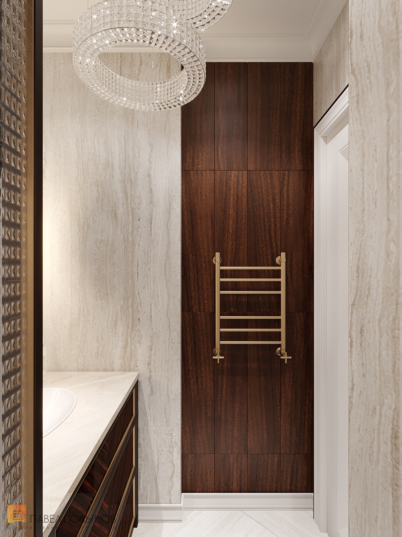 Фото дизайн ванной комнаты из проекта «Интерьер квартиры в стиле неоклассики с элементами ар-деко, ЖК «Rich Art Club», 75 кв.м.»