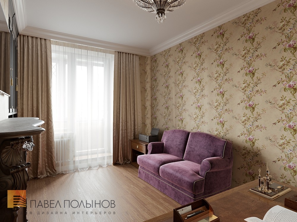 Фото дизайн интерьера кабинета из проекта «Квартира в классическом стиле, ЖК «Time дом у Московской», 120 кв.м.»