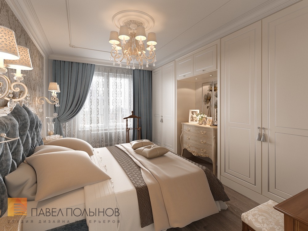 Фото дизайн спальни из проекта «Интерьер квартиры в классическом стиле, ЖК «Новомосковский», 60 кв.м.»