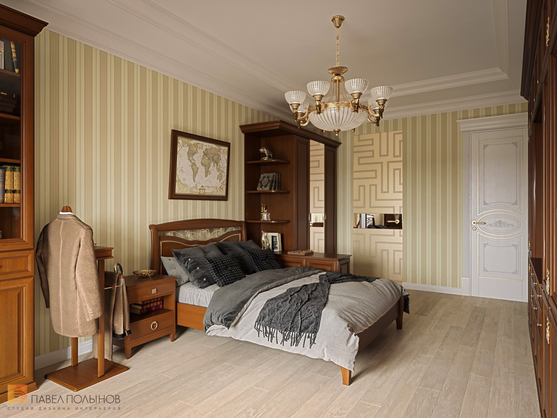 Фото интерьер кабинета из проекта «Квартира в классическом стиле в ЖК «Русский дом», 144 кв.м.»