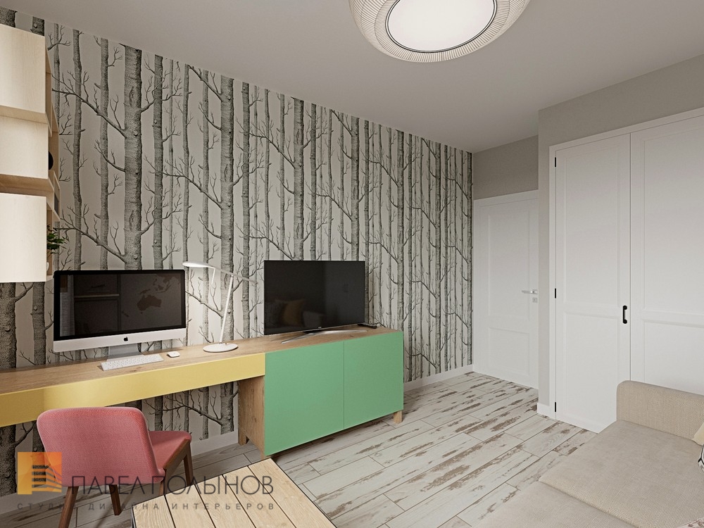 Фото интерьер кабинета для работы дома из проекта «Интерьер квартиры в скандинавском стиле с элементами лофта, ЖК «Skandi Klabb» »