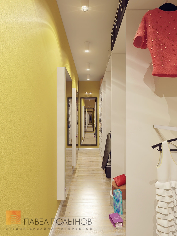 Фото интерьер гардеробной комнаты из проекта «Дизайн квартиры на улице Дибуновская, 117 кв.м»