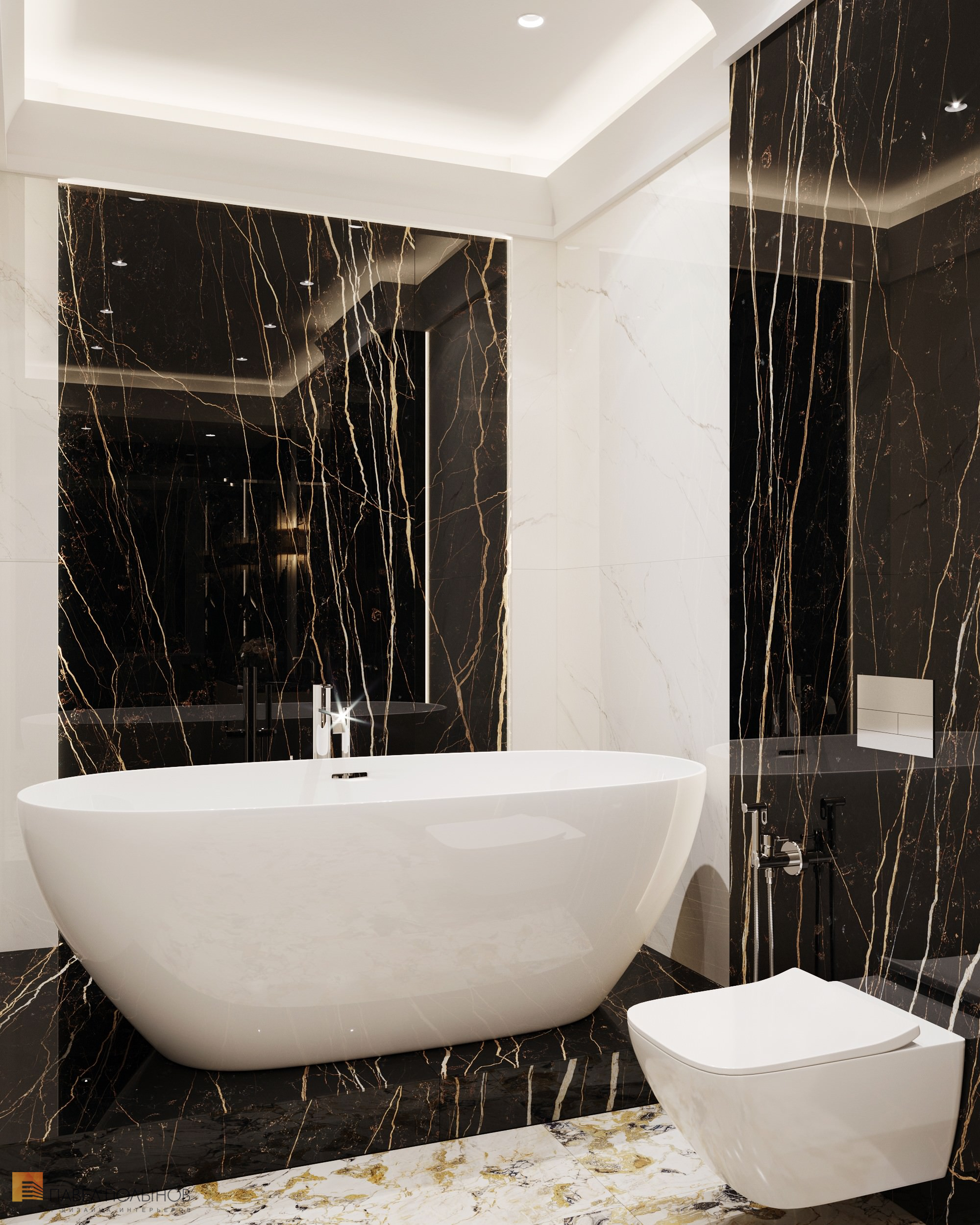 Фото дизайн ванной комнаты из проекта «Интерьер квартиры в современном стиле, 178 кв.м.»