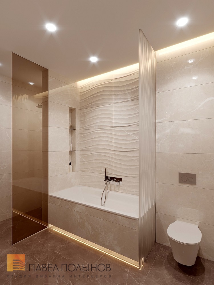 Фото дизайн интерьера ванной комнаты из проекта «Дизайн квартиры в современном стиле, ЖК «Home Sweet Home», 129 кв.м.»