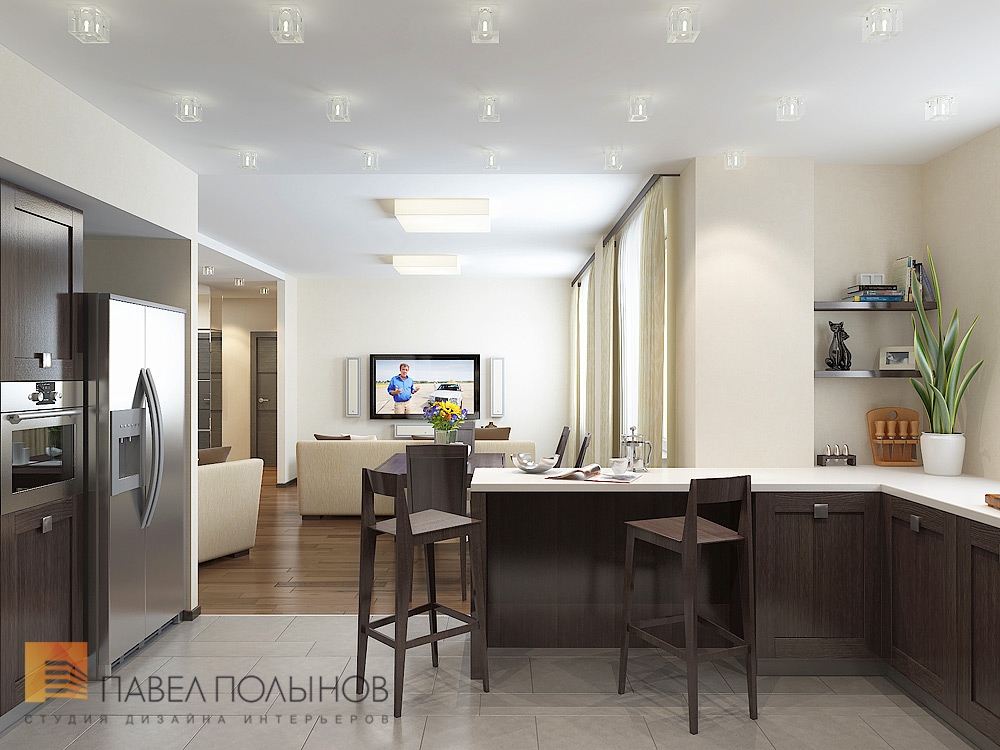 Фото интерьер кухни из проекта «Юбилейный квартал - дизайн интерьера квартиры 105 кв.м»