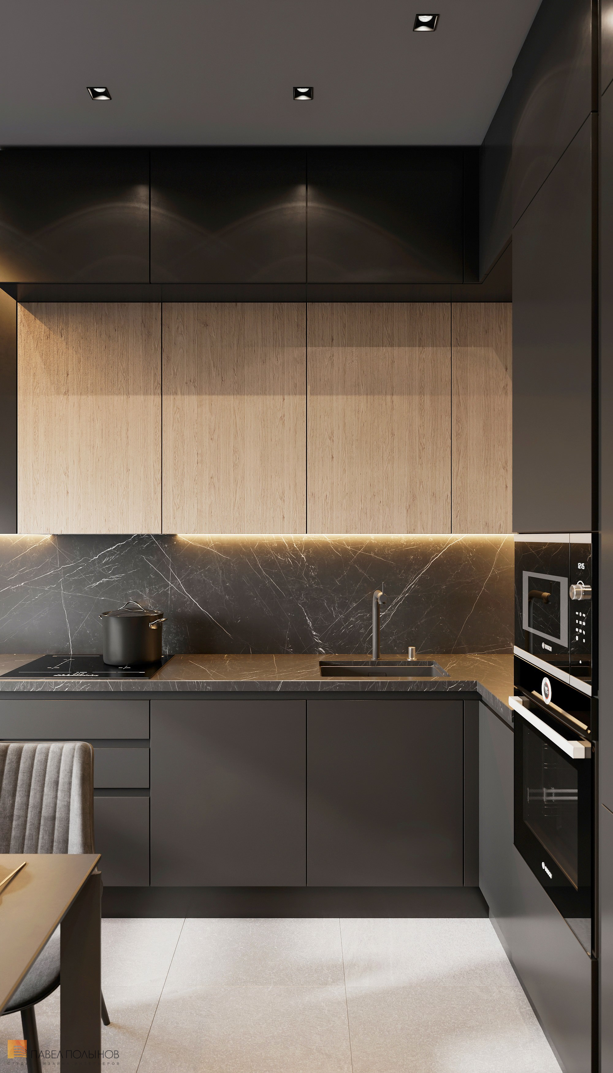 Фото дизайн кухни из проекта «Интерьер квартиры в современном стиле, ЖК «Символ», 64 кв.м.»