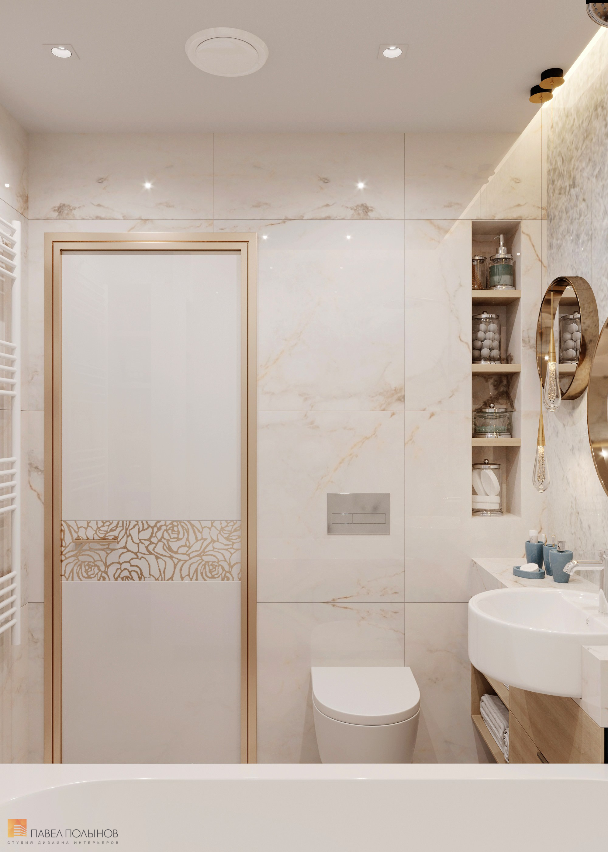 Фото дизайн интерьера ванной комнаты из проекта «Квартира в современном стиле, ЖК «Аннино парк», 54 кв.м.»