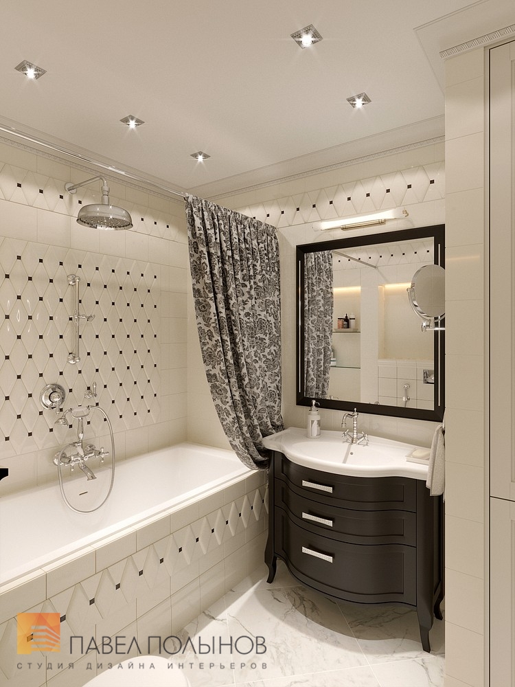 Фото ванная комната из проекта «Дизайн трехкомнатной квартиры 100 кв.м. в стиле неоклассики, ЖК «Смольный парк»»