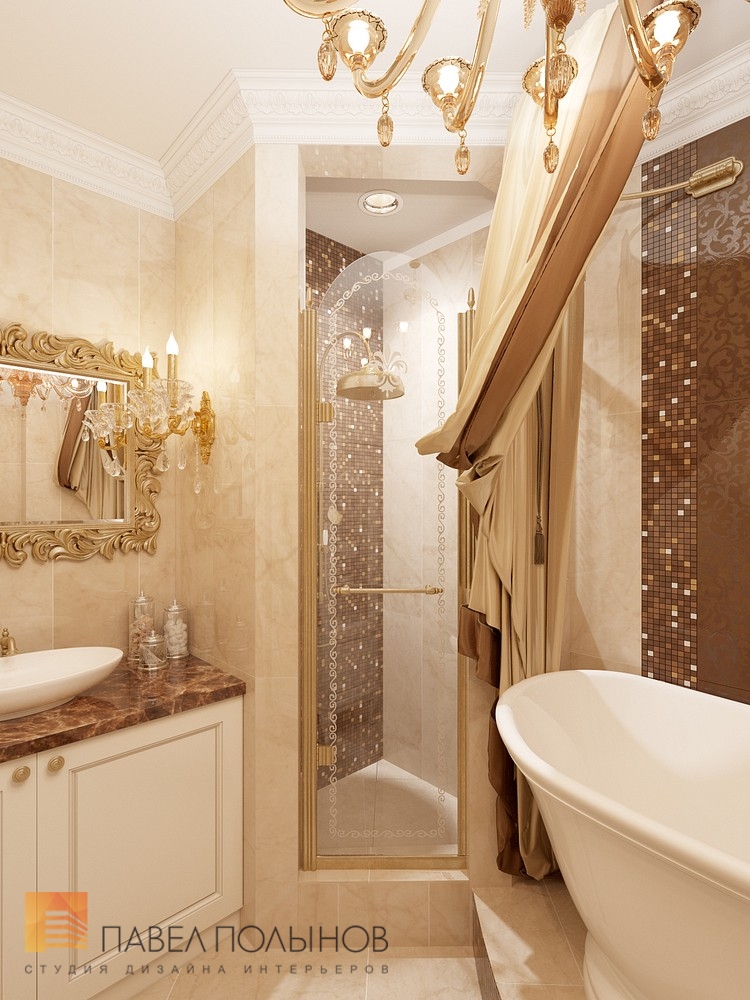 Фото ванная комната из проекта «Интерьер двухкомнатной квартиры в классическом стиле, ЖК «Смольный Парк», 76 кв.м.»