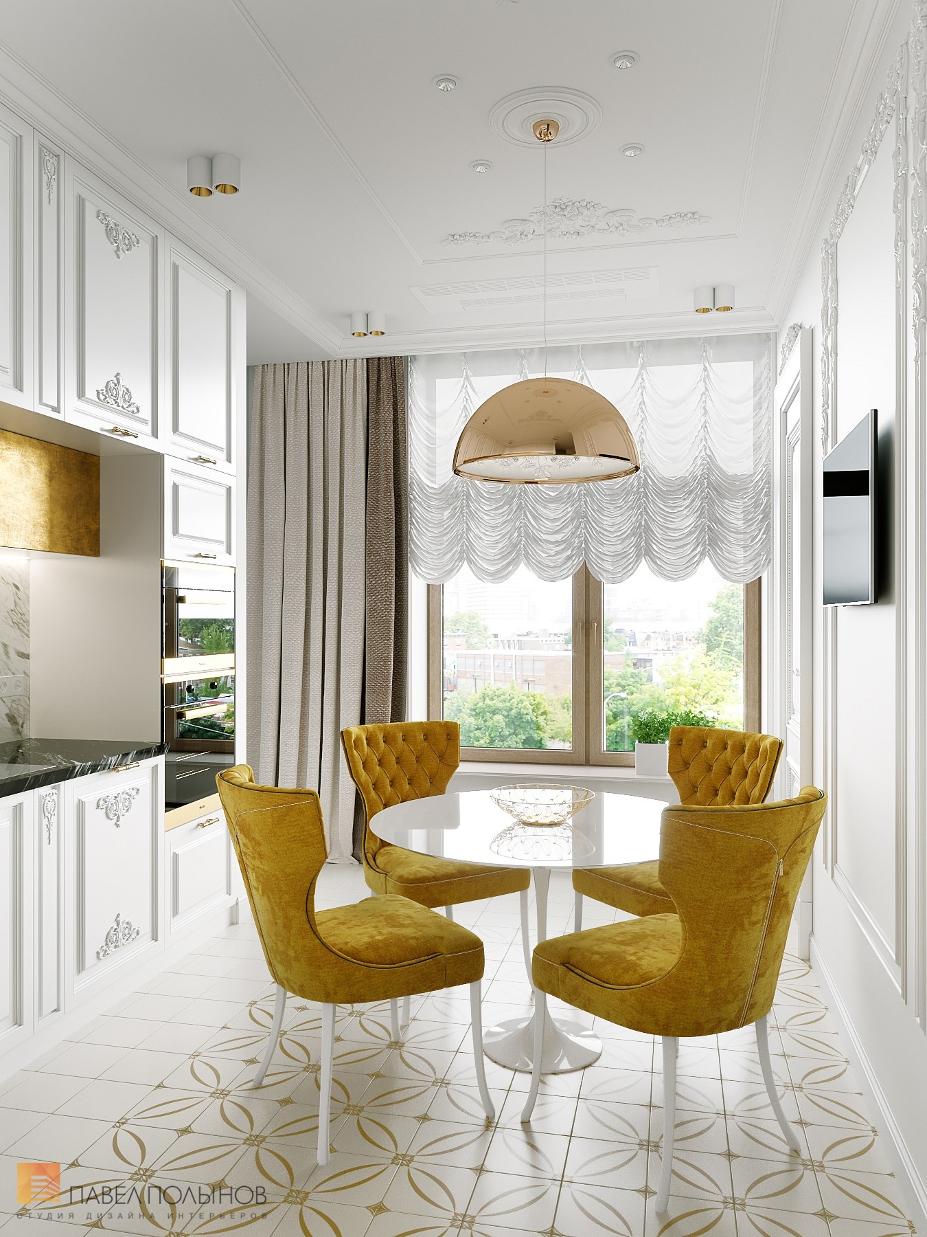 Фото дизайн кухни из проекта «Квартира в стиле неоклассики с элементами ар-деко, ЖК «Смольный Проспект», 177»