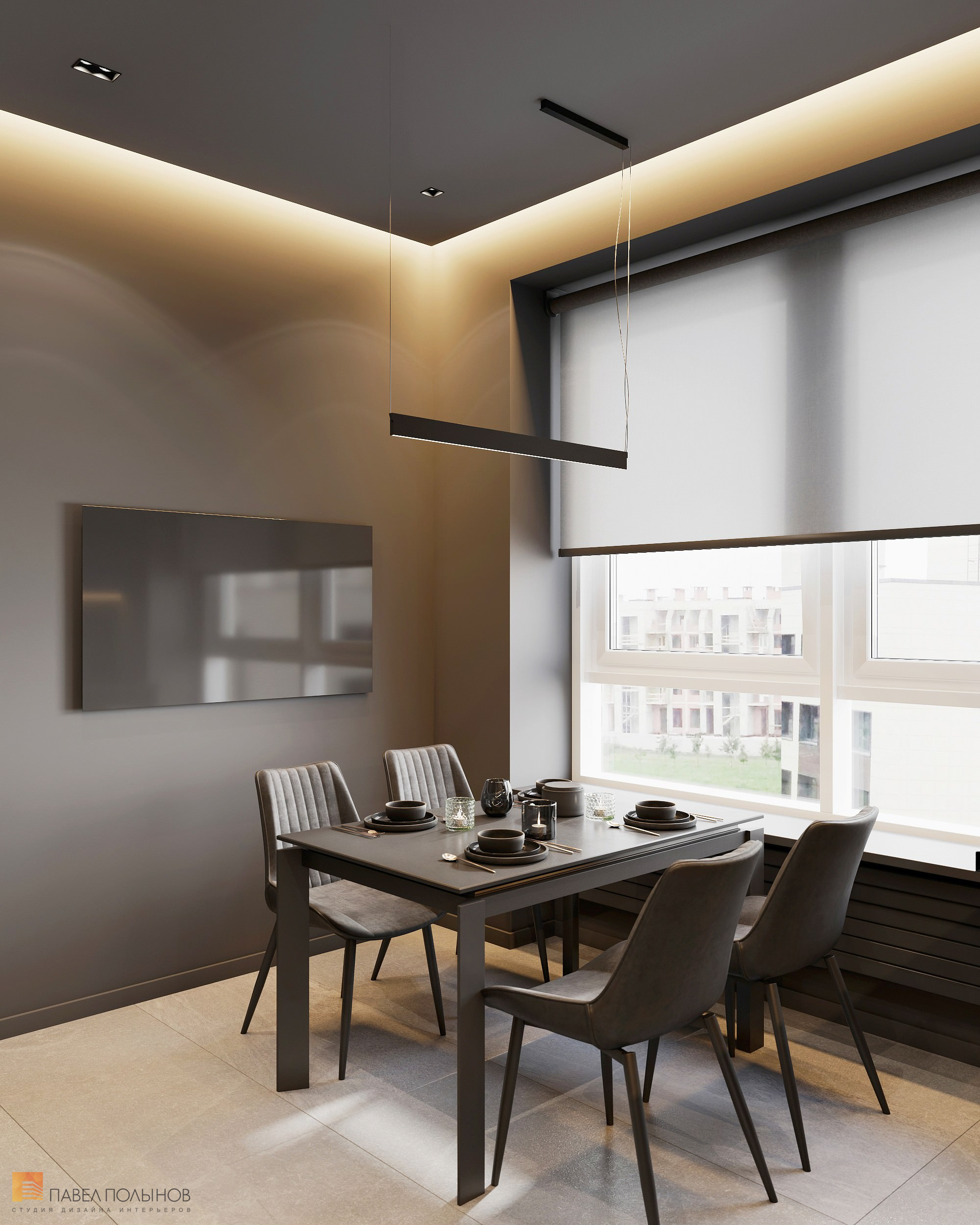 Фото дизайн интерьера кухни из проекта «Интерьер квартиры в современном стиле, ЖК «Символ», 64 кв.м.»