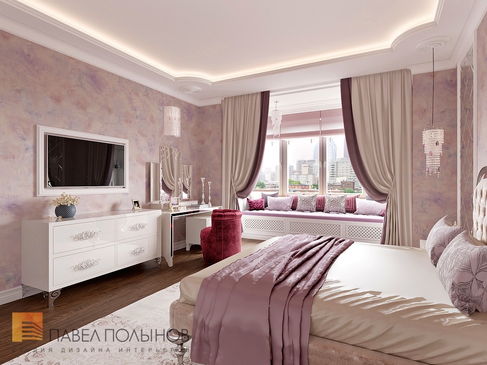 Фото дизайн спальни из проекта «Дизайн 4-комнатной квартиры 162 кв.м. в ЖК «Платинум», стиль неоклассика»