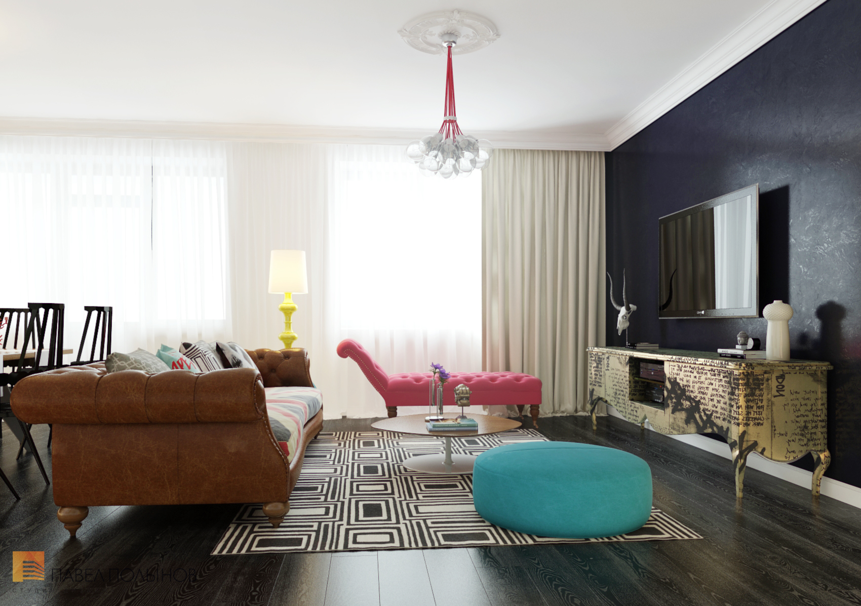 Фото дизайн гостиной из проекта «Дизайн интерьера квартиры в ЖК «Ижора Парк»»