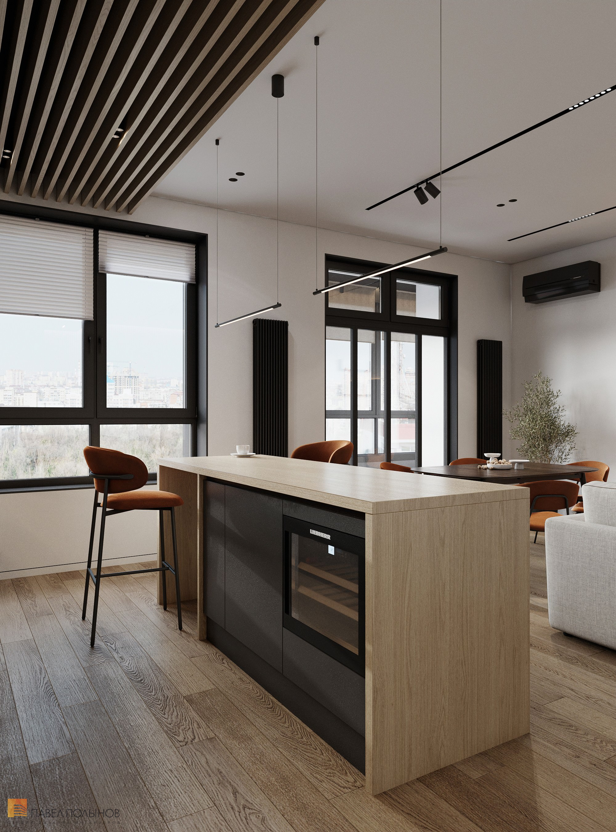 Фото дизайн интерьера кухни из проекта «Дизайн интерьера квартиры в современном стиле, ЖК «Сердце столицы», 98 кв.м.»
