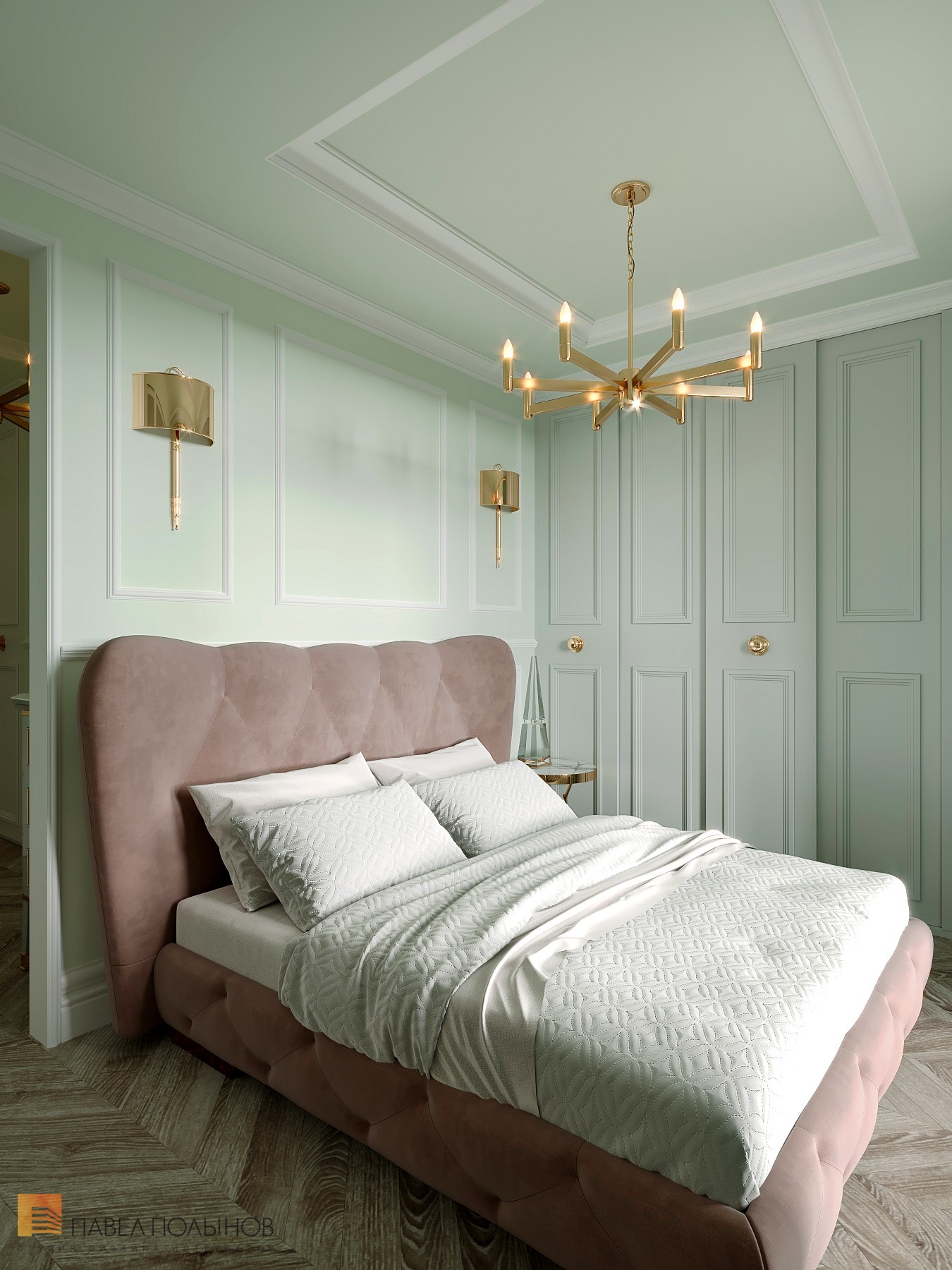Фото спальня из проекта «Интерьер квартиры в стиле неоклассика в ЖК «The Residence», 219 кв.м.»