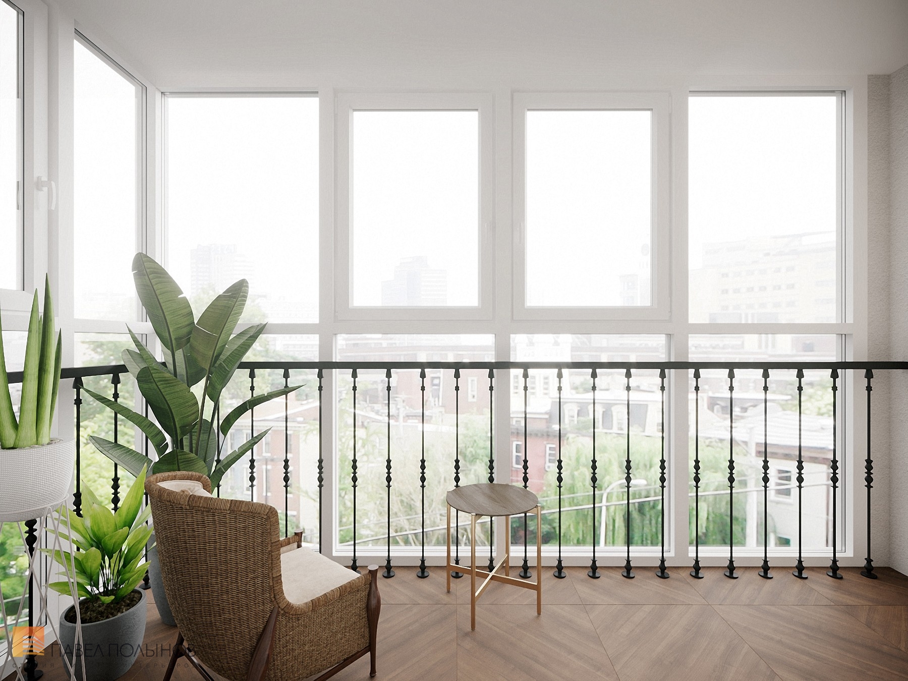 Фото интерьер балкона из проекта «Дизайн интерьера квартиры в классическом стиле, ЖК «Балтийская жемчужина», 95 кв.м.»