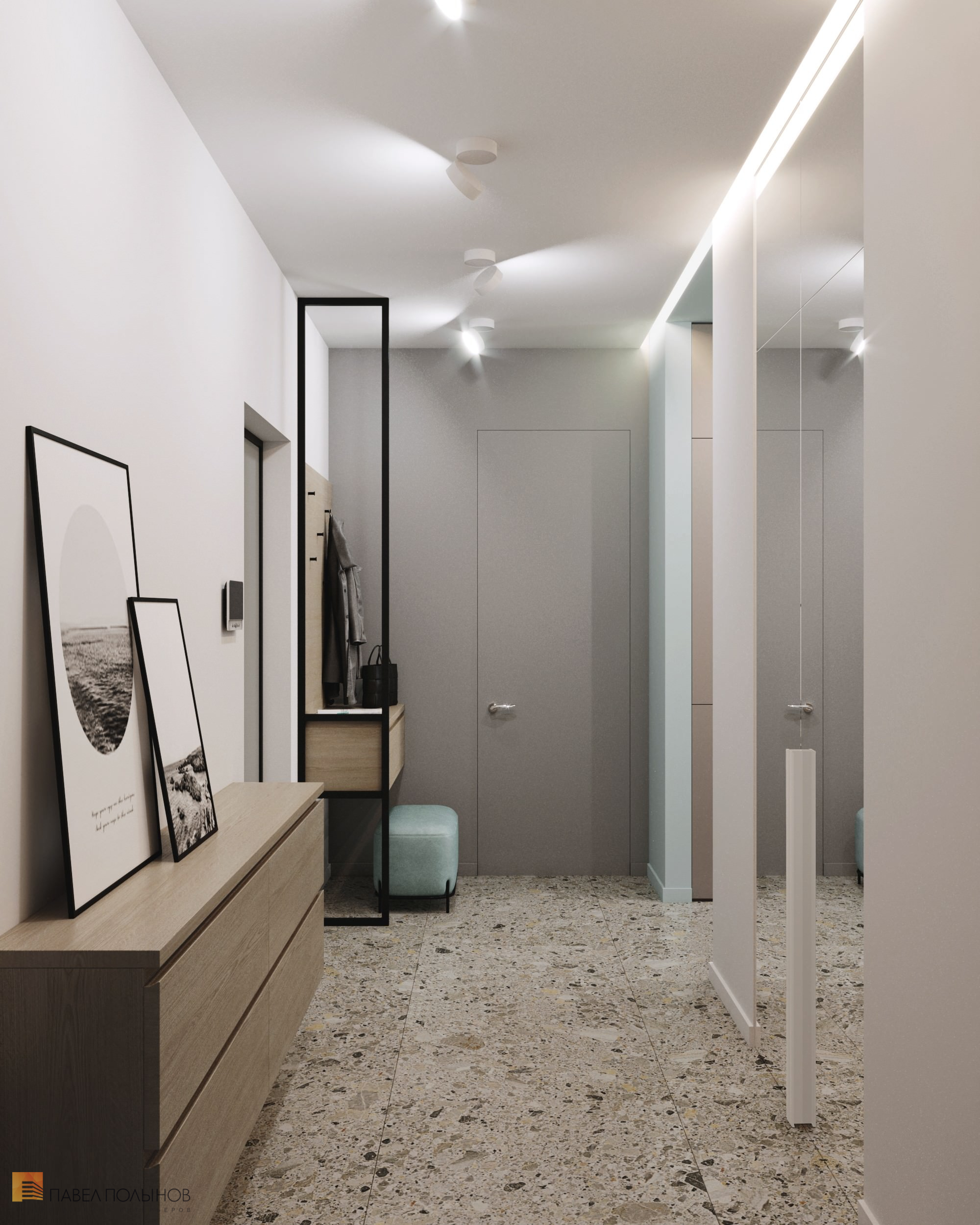 Фото дизайн коридора из проекта «Дизайн интерьера квартиры в ЖК «5 Звёзд», минимализм, 117 кв.м.»