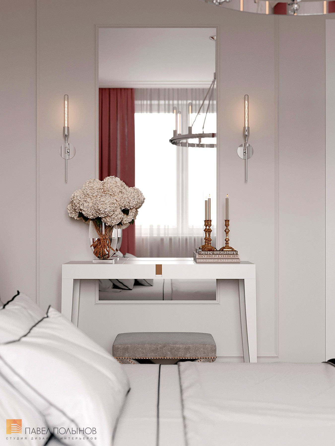 Фото дизайн интерьера спальни из проекта «Квартира в стиле неоклассики, ЖК «Skandi Klubb», 76 кв.м.»