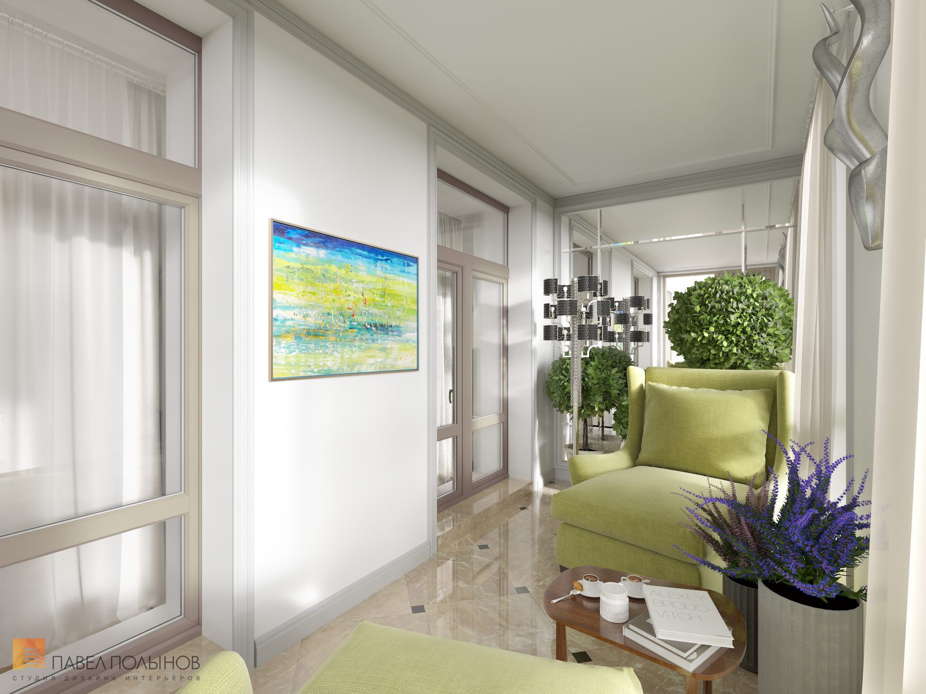 Фото дизайн лоджии из проекта «Интерьер квартиры в стиле неоклассики, ЖК «Парадный квартал», 190 кв.м.»