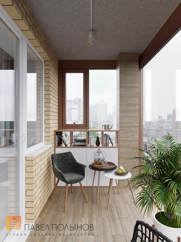Фото дизайн балкона при спальне из проекта «Дизайн квартиры в современном стиле, ЖК «Home Sweet Home», 129 кв.м.»