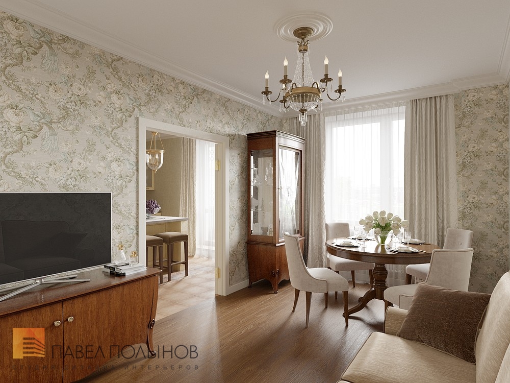 Фото интерьер гостиной из проекта «Квартира в классическом стиле, ЖК «Time дом у Московской», 120 кв.м.»