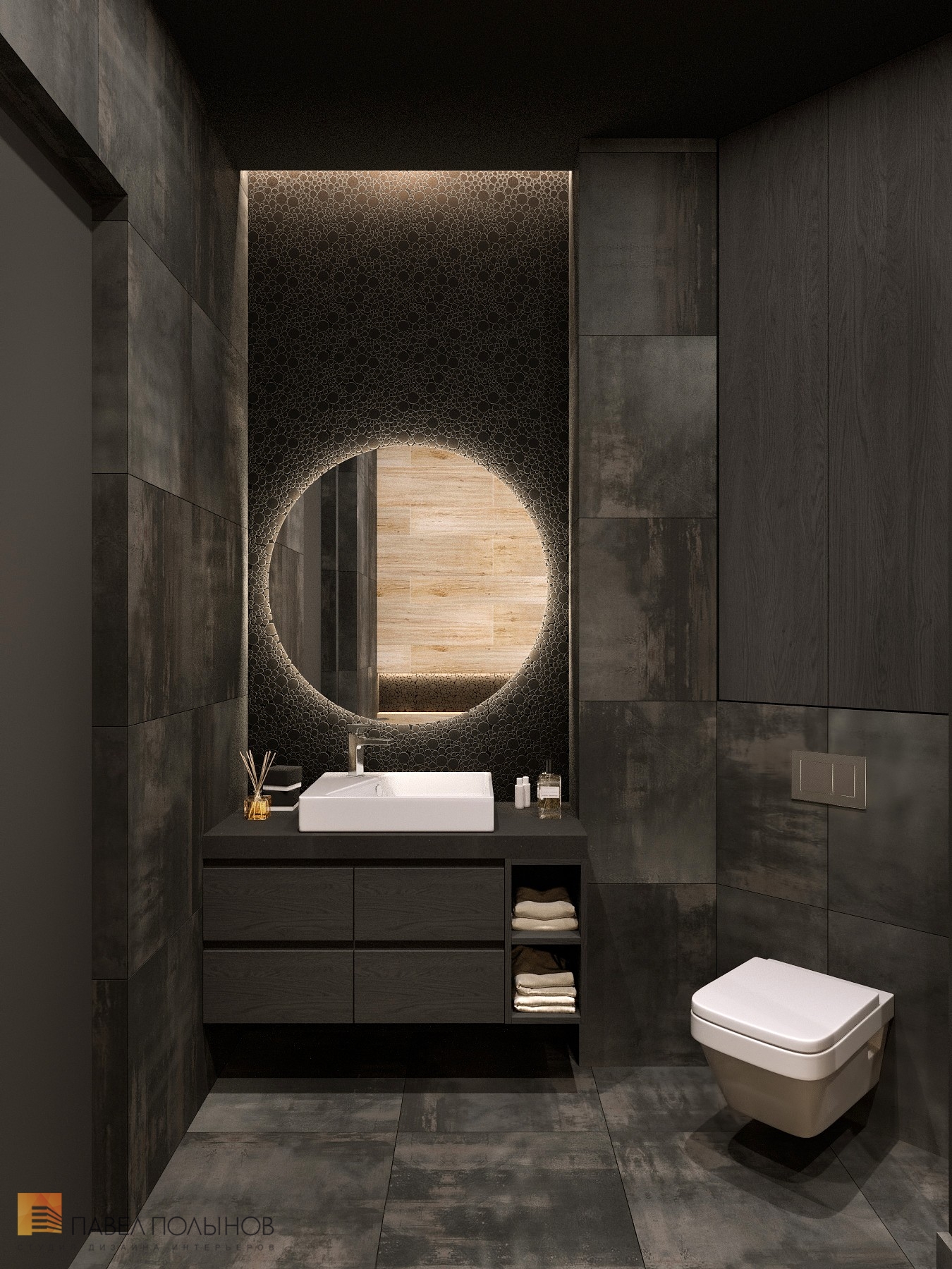 Фото ванная комната из проекта «Интерьер квартиры в ЖК Duderhof Club, современный стиль, 136 кв.м.»