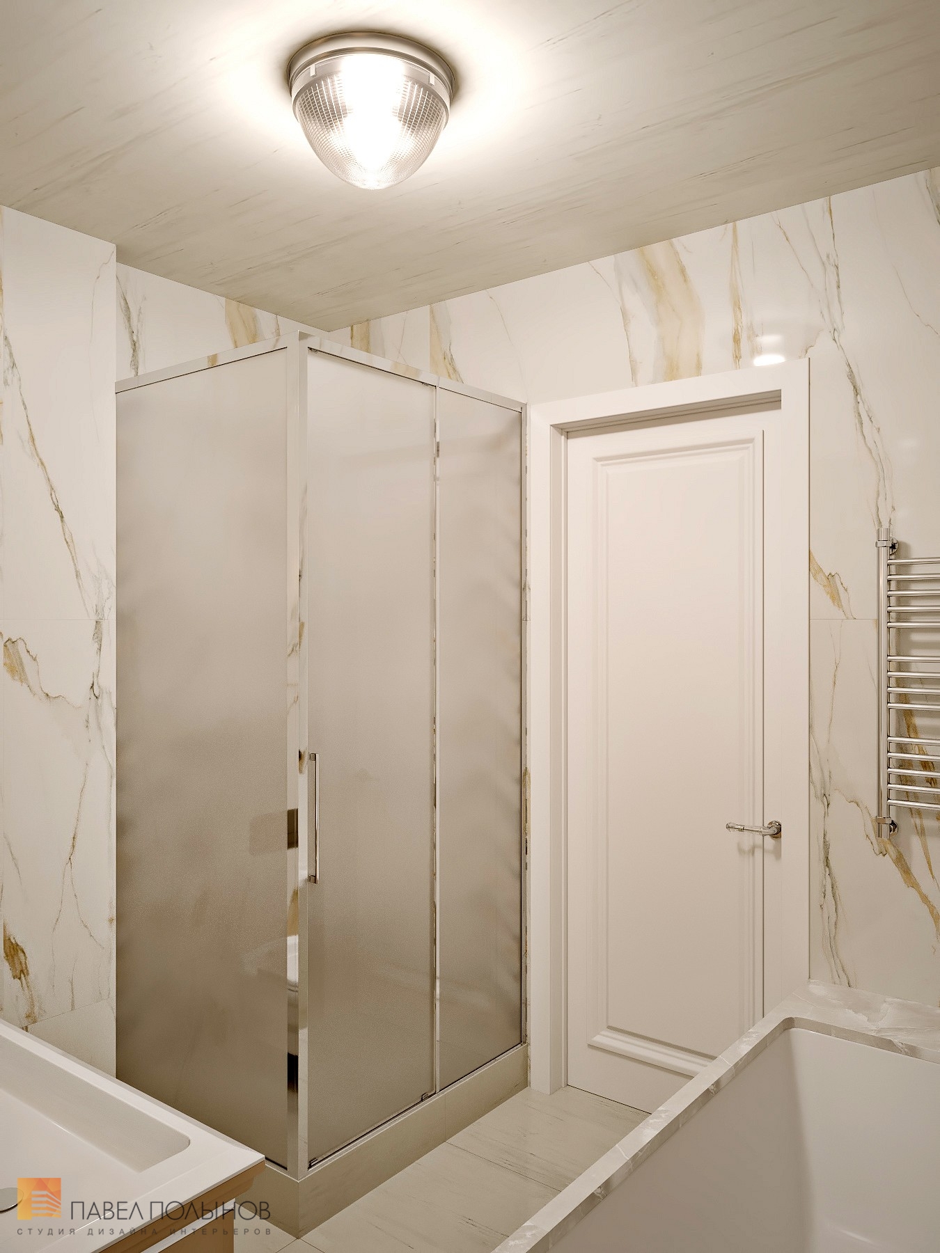 Фото интерьер ванной комнаты из проекта «Интерьер квартиры в стиле неоклассика в ЖК «The Residence», 219 кв.м.»