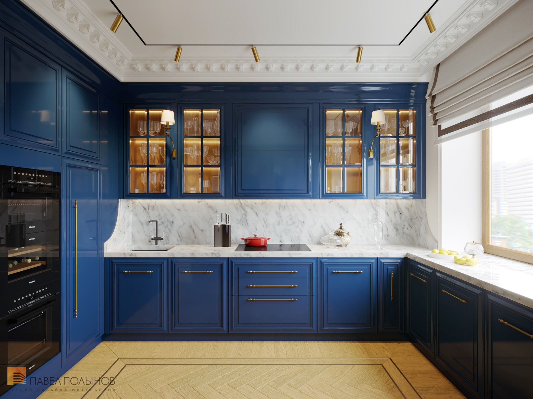 Фото кухня из проекта «Интерьер квартиры в стиле английской классики, ЖК «Патриот», 124 кв.м.»