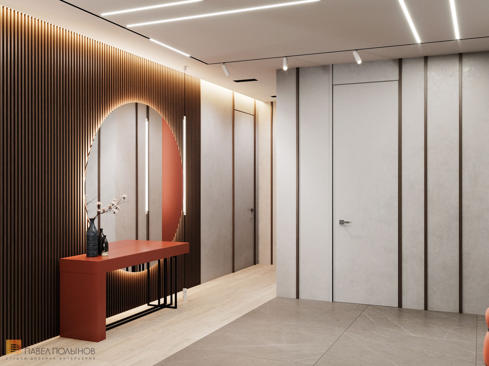 Фото дизайн прихожей из проекта «Дизайн интерьера квартиры в ЖК «Крестовский Deluxe», современный стиль, 233 кв.м.»