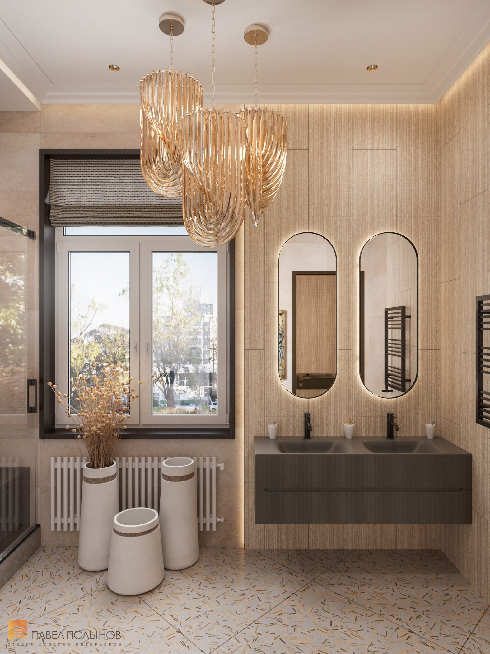Фото интерьер душевой комнаты из проекта «Дизайн интерьера квартиры в стиле Ар-деко, 100 кв.м.»