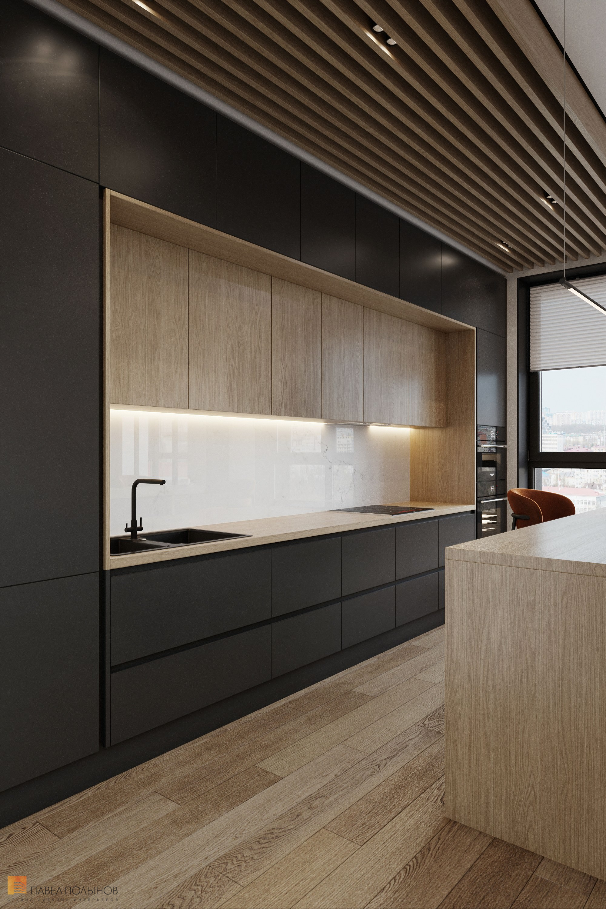 Фото интерьер кухни из проекта «Дизайн интерьера квартиры в современном стиле, ЖК «Сердце столицы», 98 кв.м.»