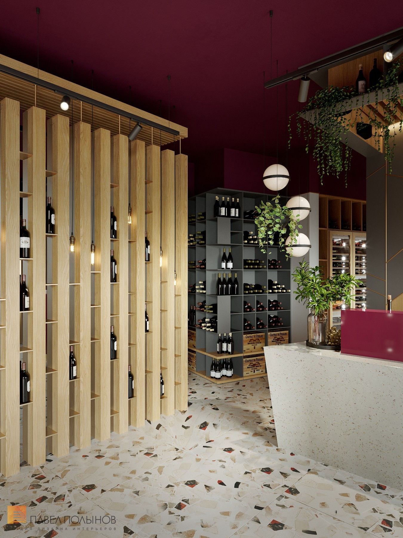 Фото зал винотеки из проекта «Дизайн интерьера винного магазина «Винолучи», 135 кв.м. »