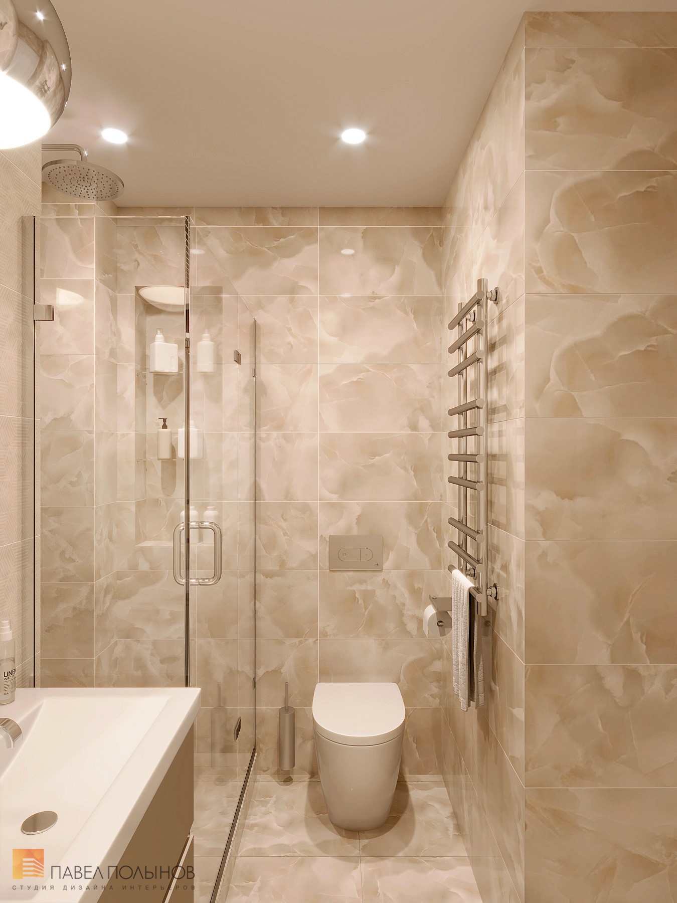 Фото дизайн ванной комнаты из проекта «Интерьер квартиры 140 кв.м. в стиле неоклассики»
