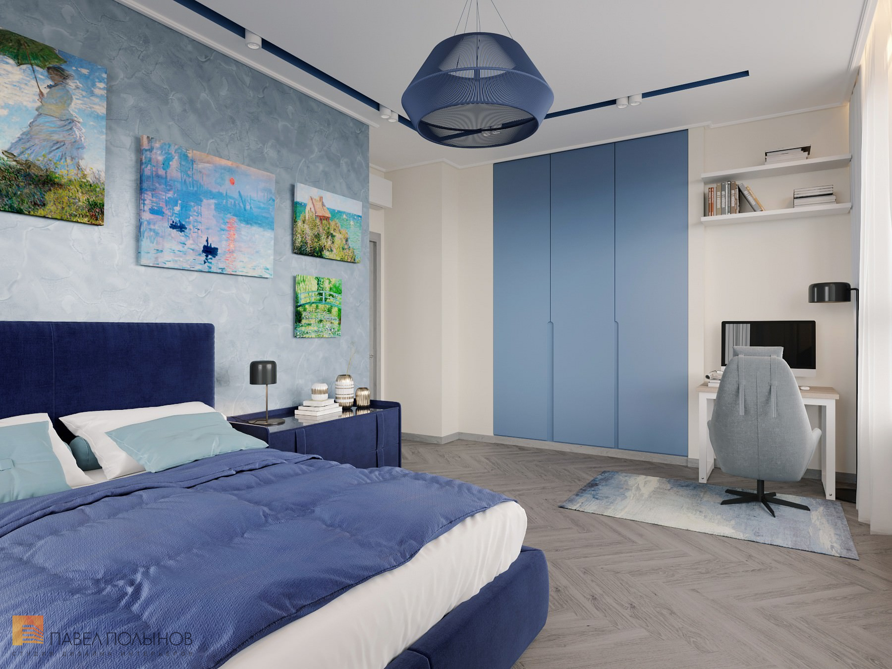 Фото спальня из проекта «Интерьер квартиры в скандинавском стиле, ЖК «Silver», 146 кв.м.»
