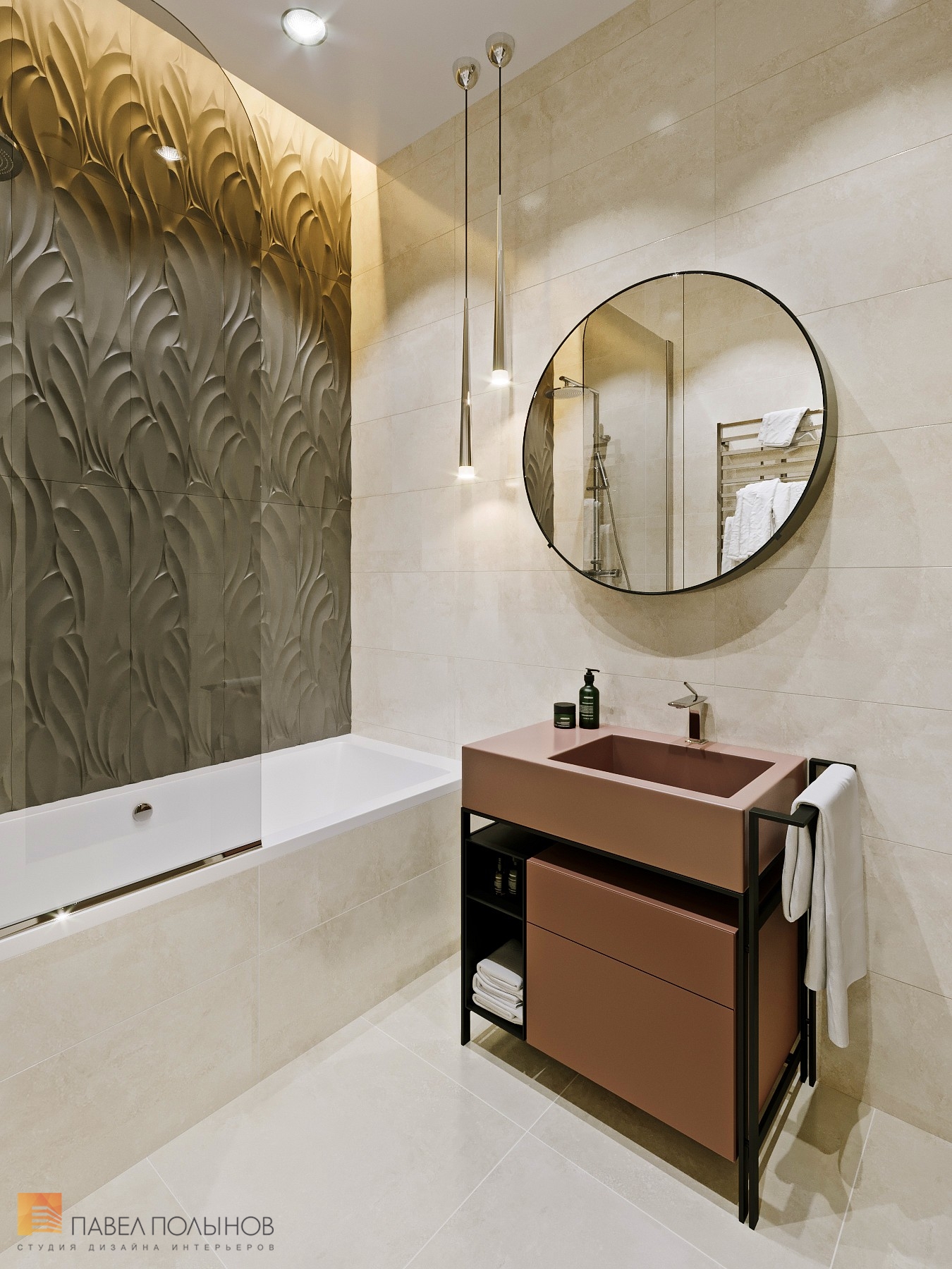 Фото дизайн ванной комнаты из проекта «Квартира в стиле неоклассики, ЖК «Леонтьевский мыс», 250 кв.м.»