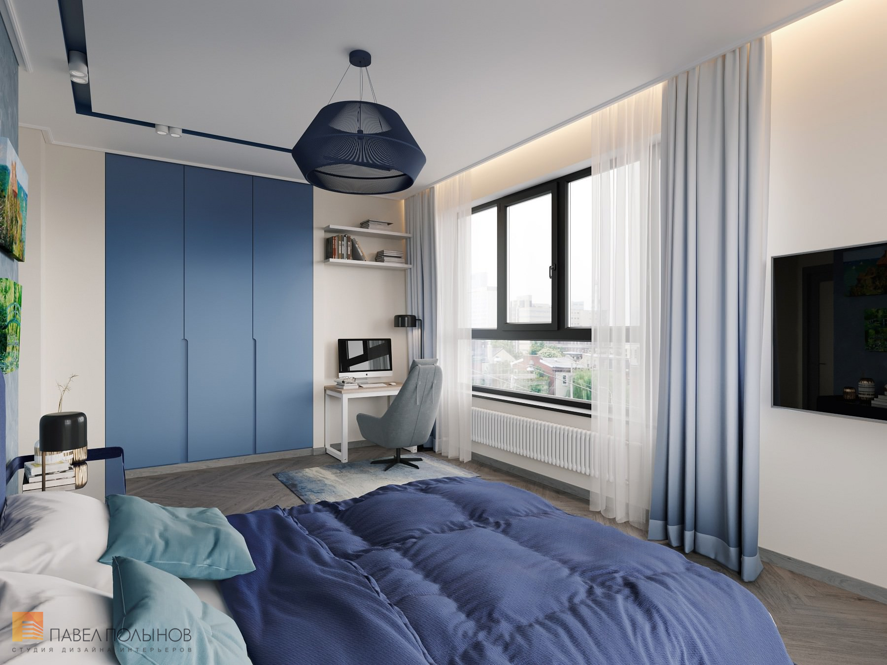 Фото интерьер спальни из проекта «Интерьер квартиры в скандинавском стиле, ЖК «Silver», 146 кв.м.»