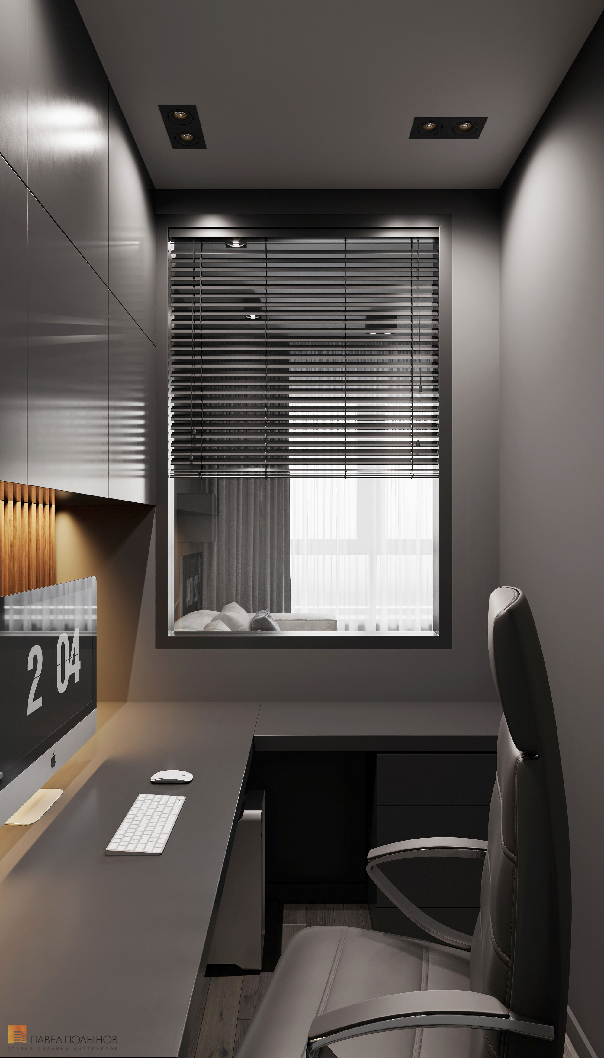 Фото дизайн интерьера домашнего кабинета из проекта «Интерьер квартиры в современном стиле, ЖК «Символ», 64 кв.м.»