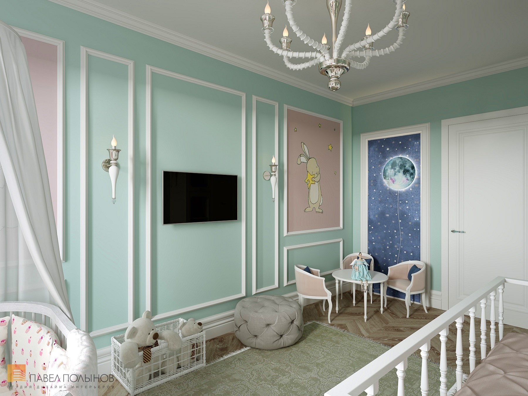Фото дизайн детской комнаты из проекта «Интерьер квартиры в стиле неоклассика в ЖК «The Residence», 219 кв.м.»