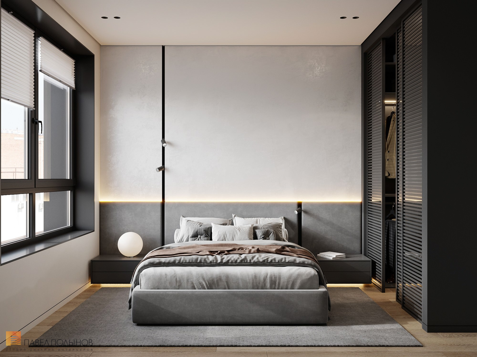 Фото спальня из проекта «Дизайн интерьера квартиры в современном стиле, ЖК «Сердце столицы», 98 кв.м.»