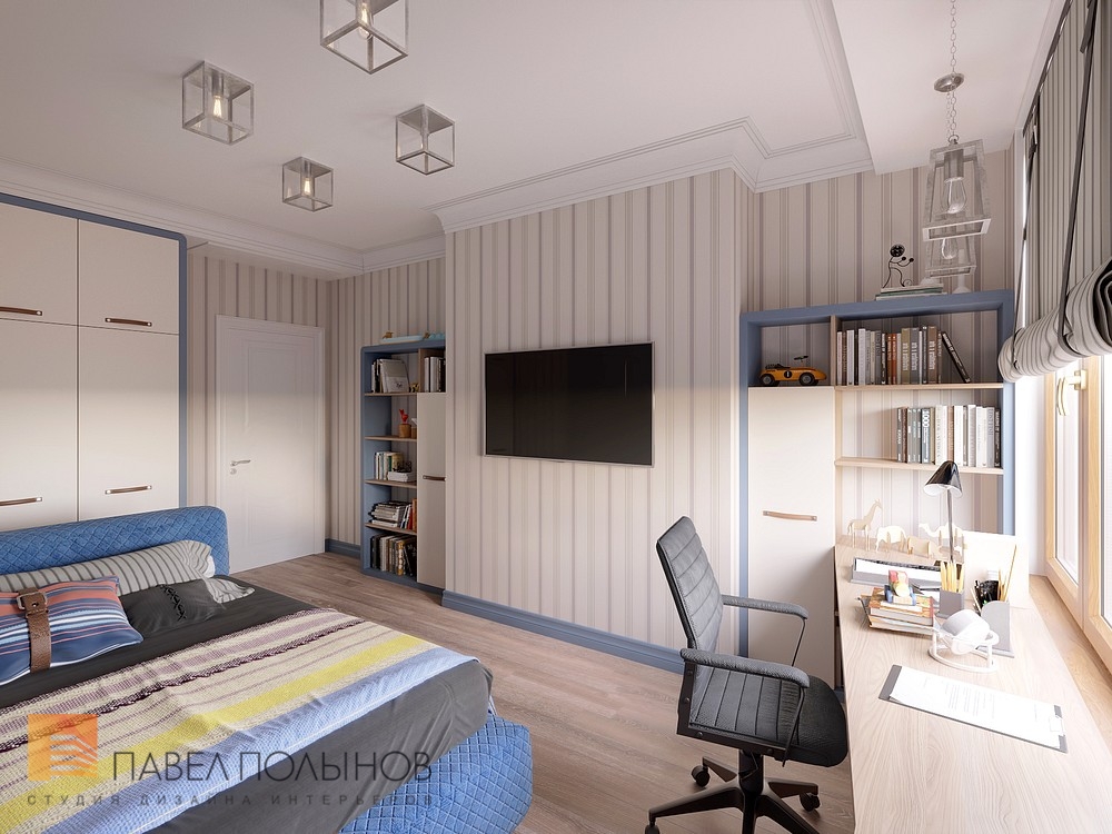Фото дизайн интерьера детской комнаты из проекта «Дизайн трехкомнатной квартиры 100 кв.м. в стиле неоклассики, ЖК «Смольный парк»»