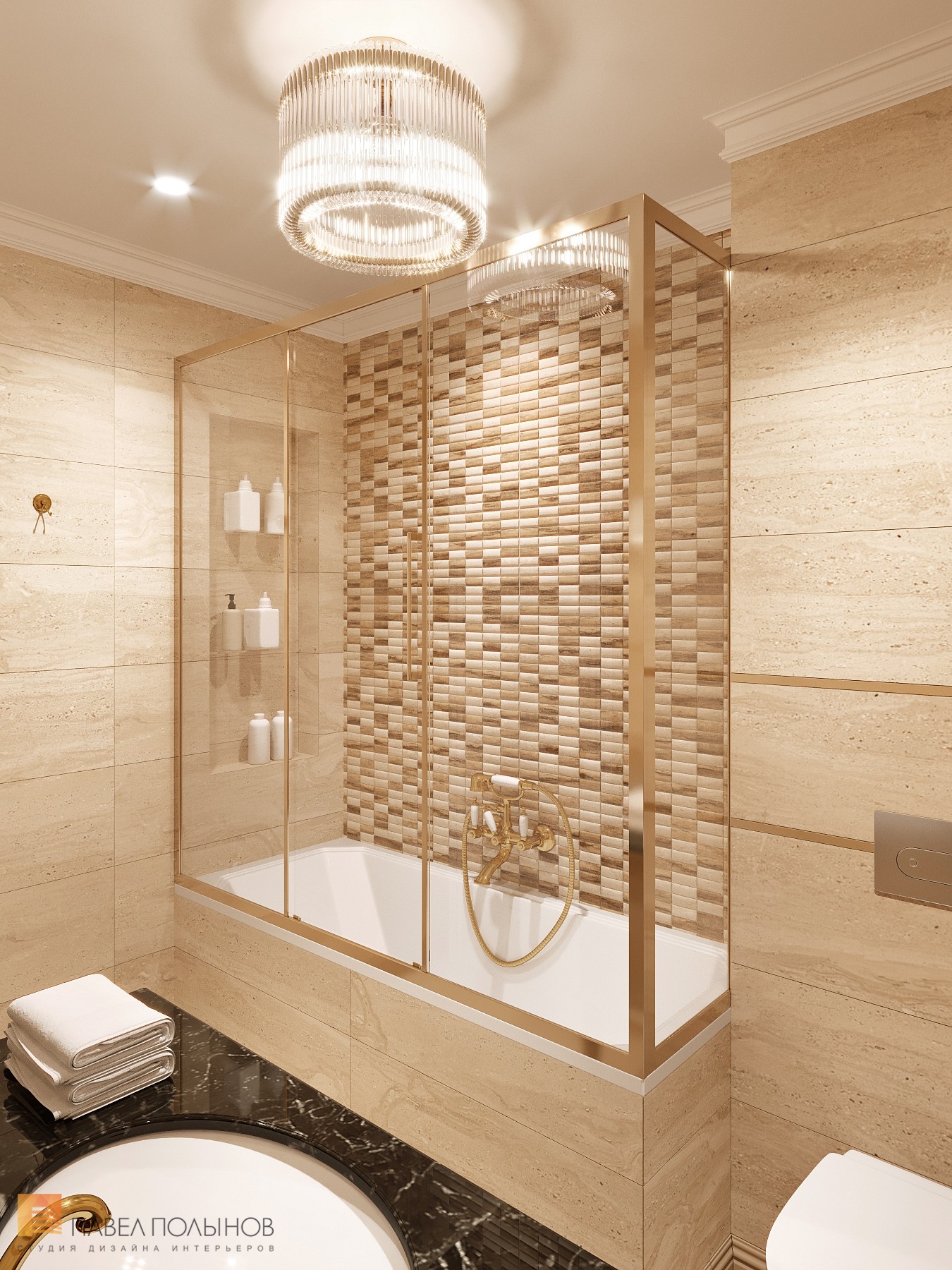 Фото интерьер ванной комнаты из проекта «Интерьер квартиры 140 кв.м. в стиле неоклассики»