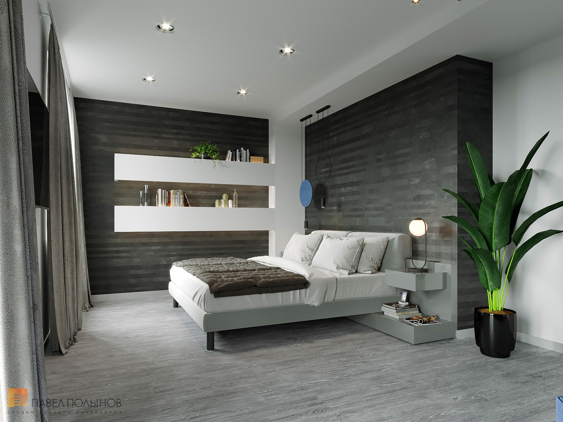Фото дизайн спальни из проекта «Дизайн интерьер квартиры в ЖК «Кремлевские звезды», современный стиль, 133 кв.м.»