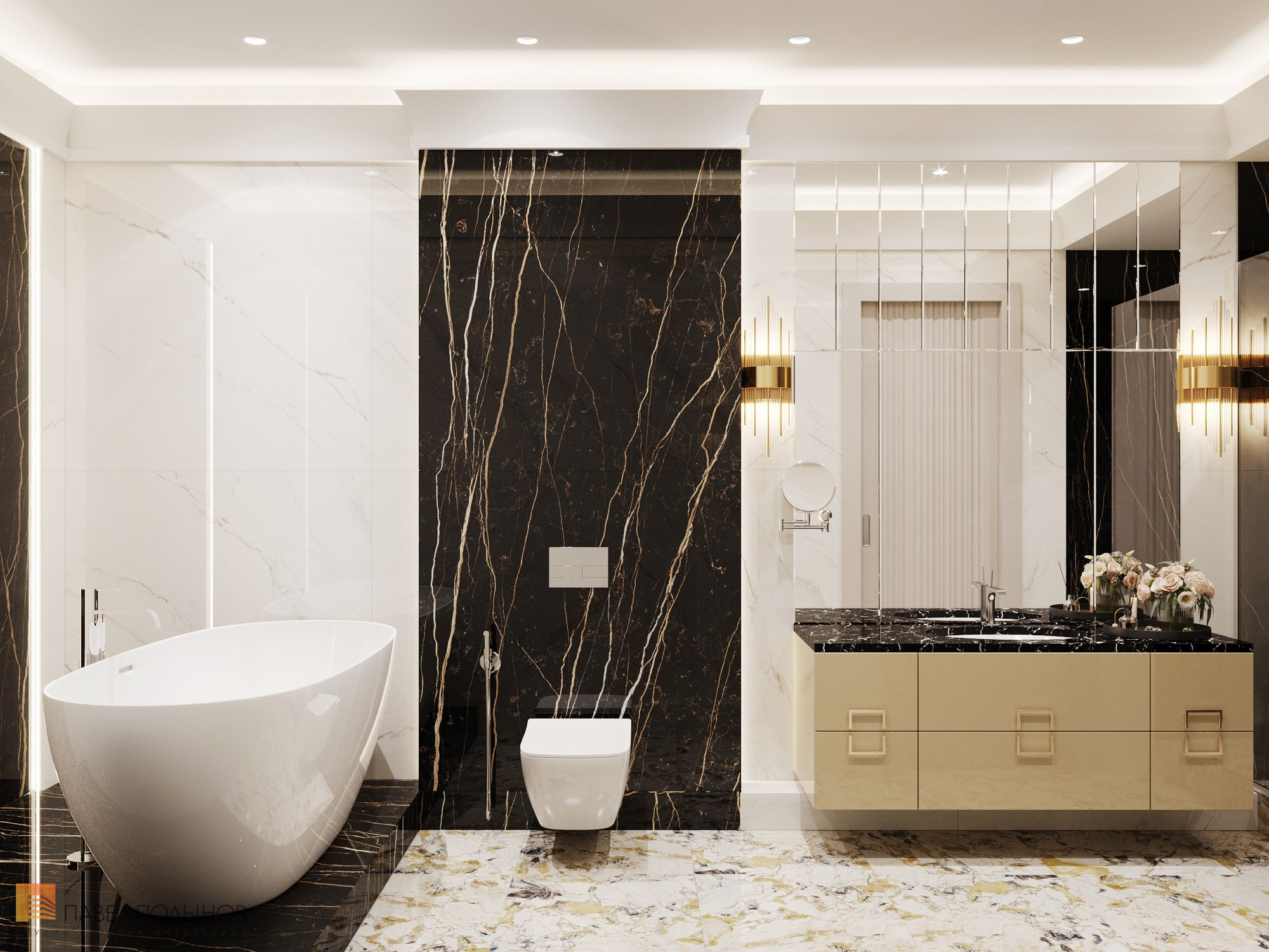 Фото интерьер ванной комнаты из проекта «Интерьер квартиры в современном стиле, 178 кв.м.»
