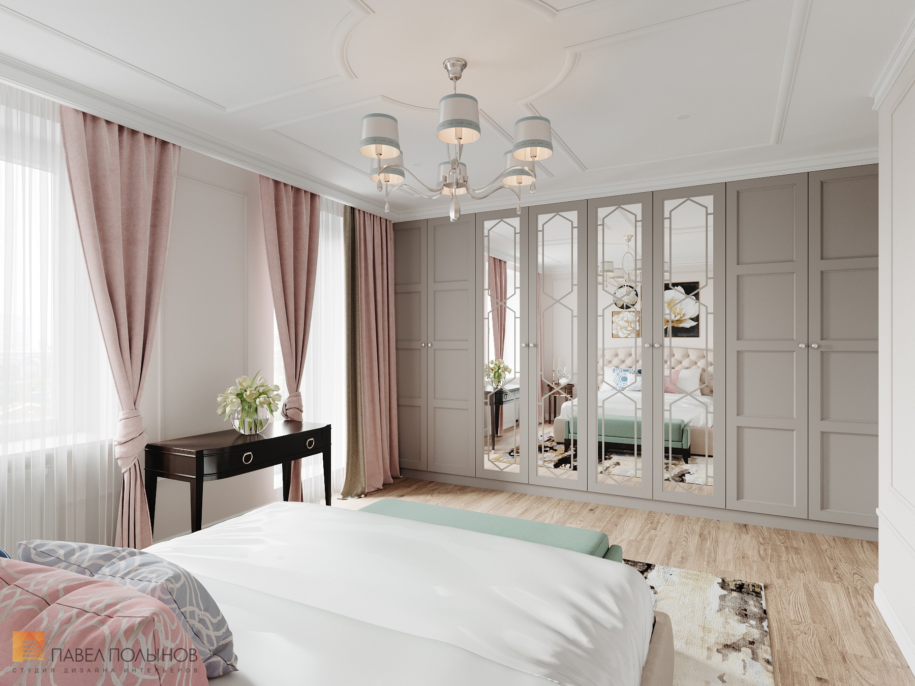 Фото дизайн интерьера спальни из проекта «Интерьер квартиры 140 кв.м. в стиле неоклассики»